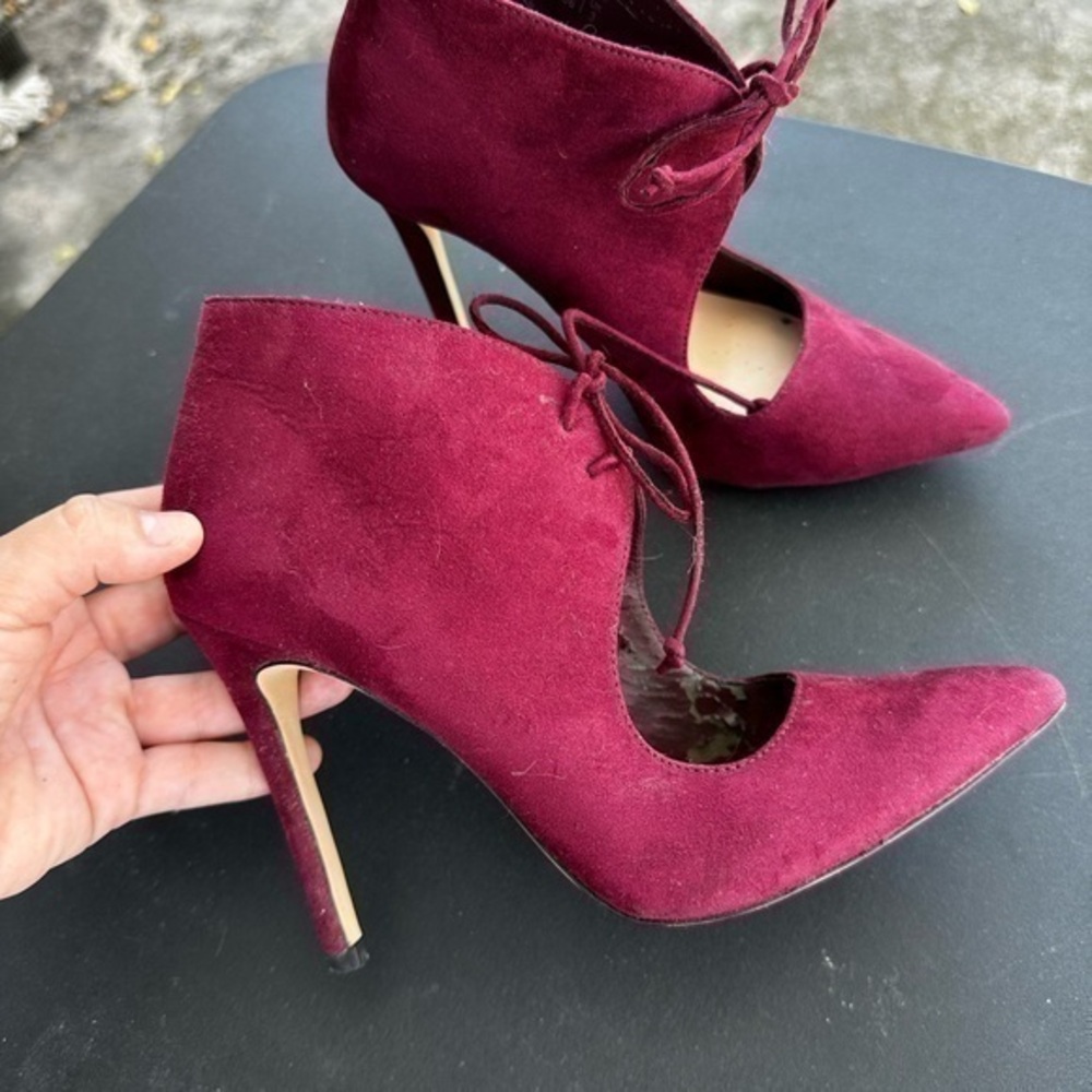 ALDO lace up burgundy booties